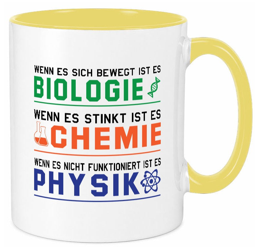 Biologie, Chemie, Physik | Reagenzglas lustig Humor Geschenkidee Geschenk Tasse