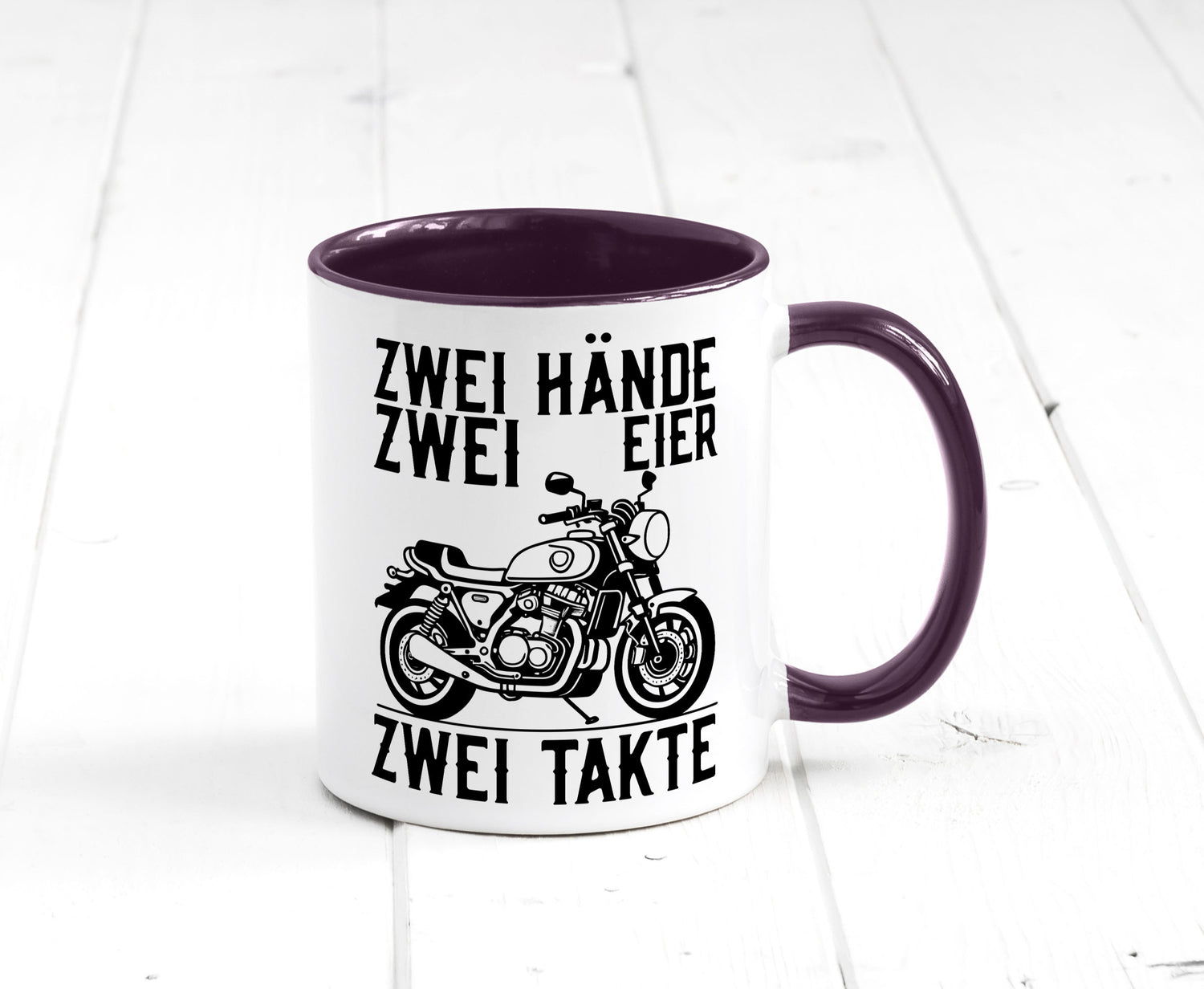 Zwei Hände | Zweitaktmotor Motorrad Moped Biker Geschenkidee Humor Tasse
