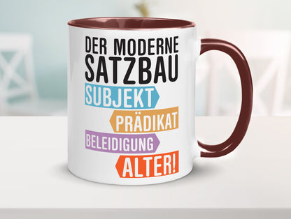 Moderner Satzbau | Lehrer Lehrerin Kollege lustig Arbeit Kollegen Büro Geschenk
