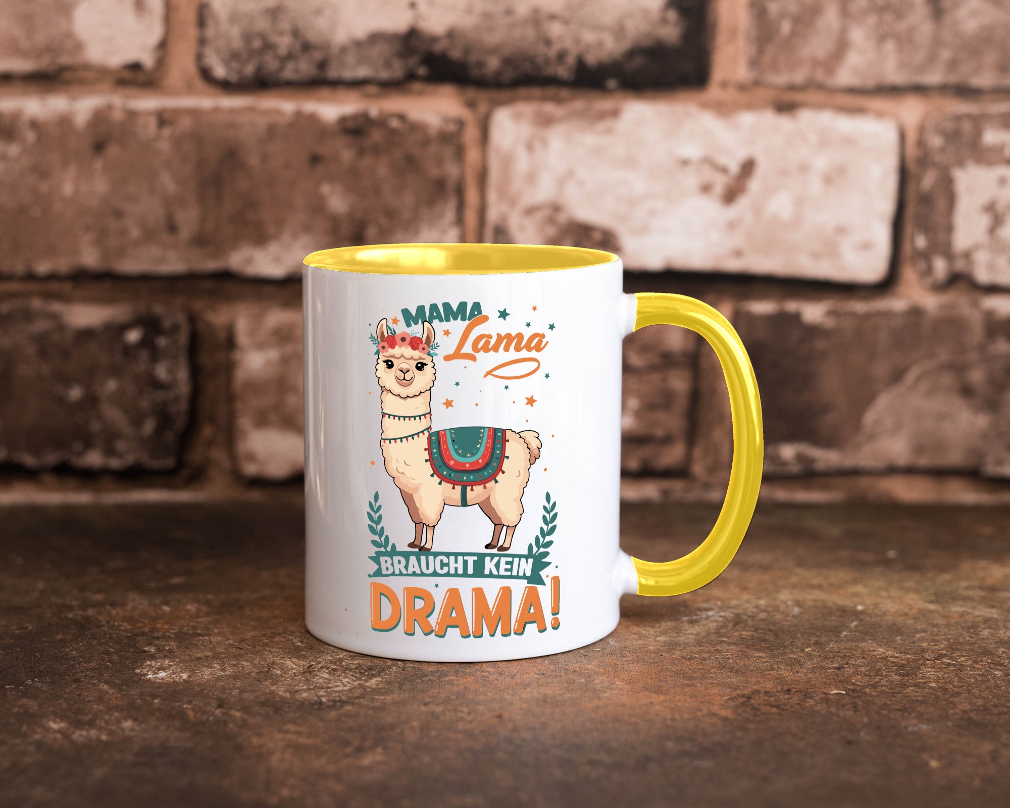 Mama Lama braucht kein Drama | Muttertag Humor Familie Geschenkidee Tasse