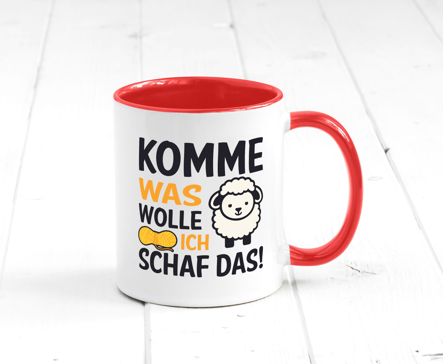 Komme was wolle, ich schaf das | Wolle Humor Geschenkidee Tasse