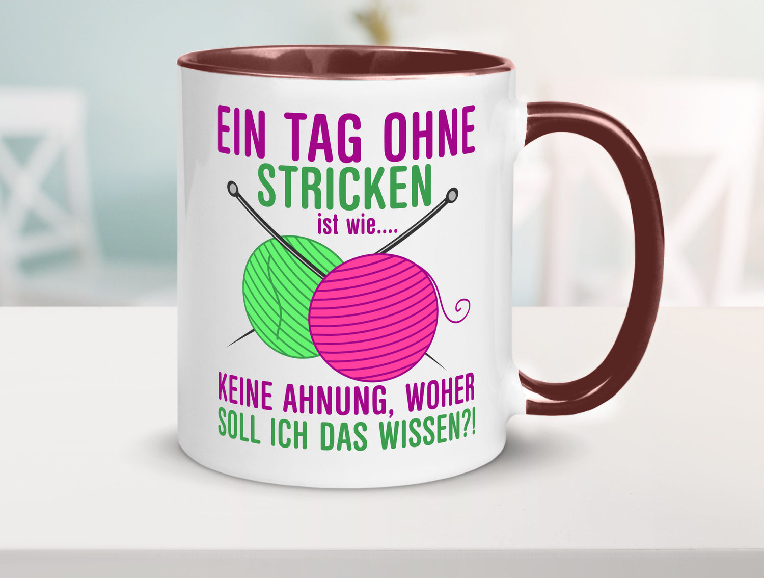 Ein Tag ohne Stricken | Strickzubehör Hobbystrickerin Geschenk Humor
