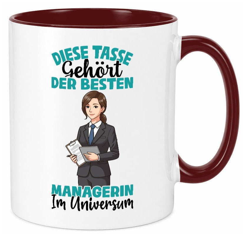Im Universum: Managerin | Management Geschenkidee Humor Tasse