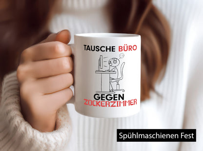 Tausche Büro | Zocker Gamer Videospiele Nerd Comic lustiger Spruch Geschenk