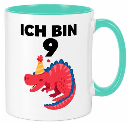 9. Geburtstag | Dino Dinosaurier 9 Jahre Geschenk Geschenkidee lustiger Spruch Tasse