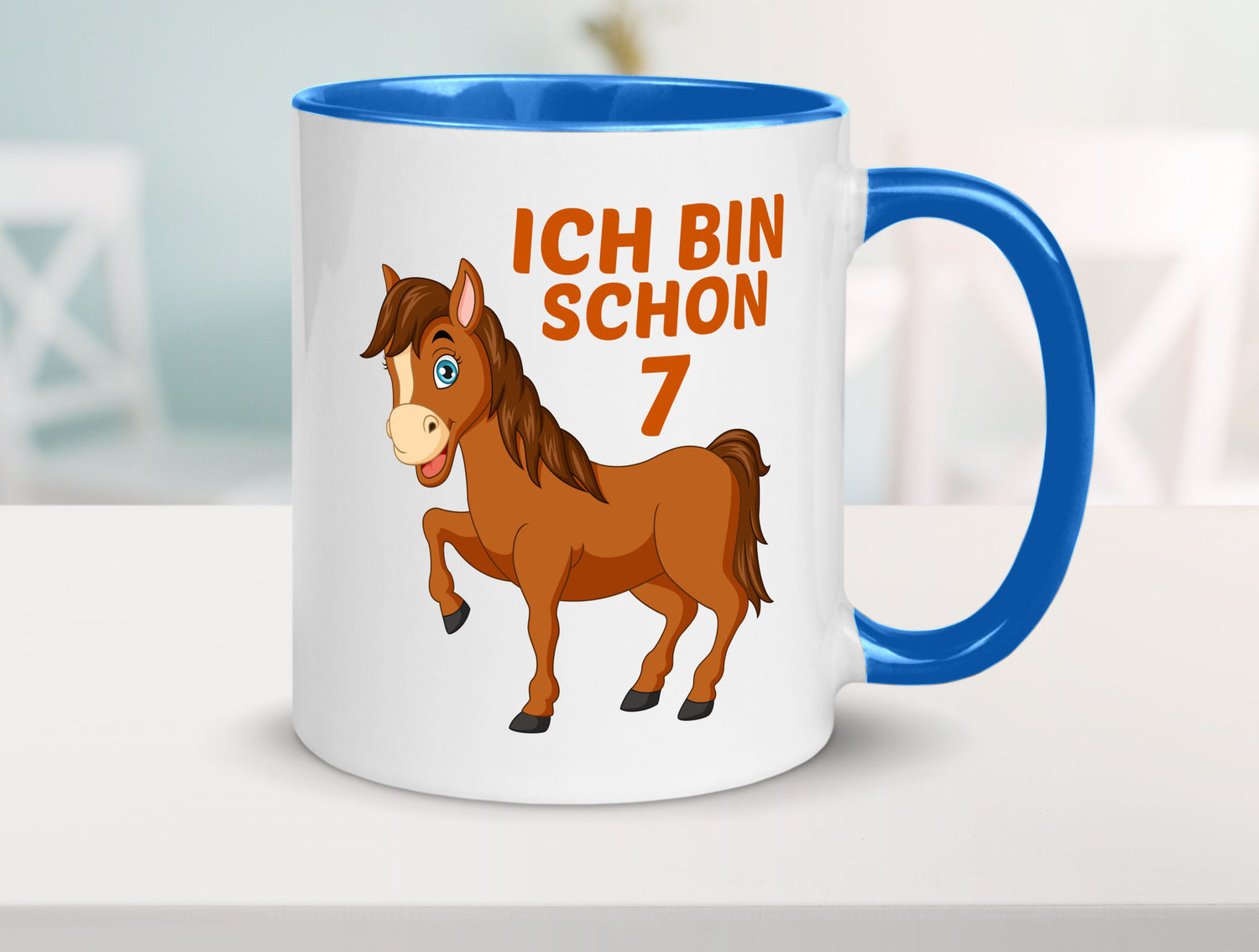 7. Geburtstag | Ich bin schon 7 Pferde Pony Humor Geschenkidee Tasse