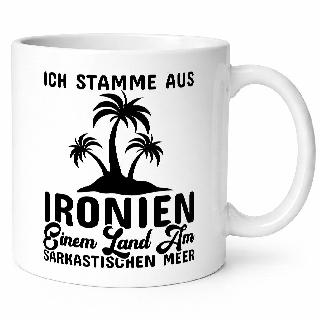 Ich stamme aus Ironien lustig Humor Geschenkidee Geschenk Tasse