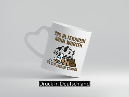 Altersheim kann warten, gehe campen | Wohnmobil Geschenkidee Humor Tasse