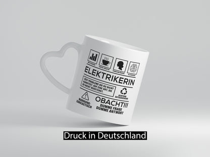 Achtung Probleme Elektrikerin | Elektronikerin Elektrik Geschenkidee Humor Tasse