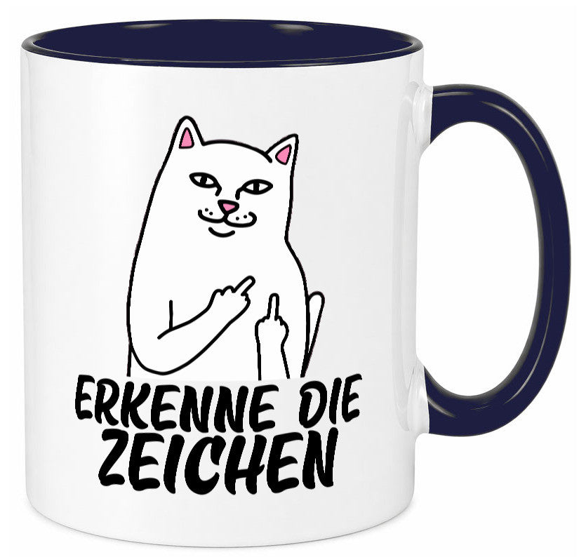 Erkenne die Zeichen | Katze Schatten Mittelfinger Geschenk Tierliebhaber Humor