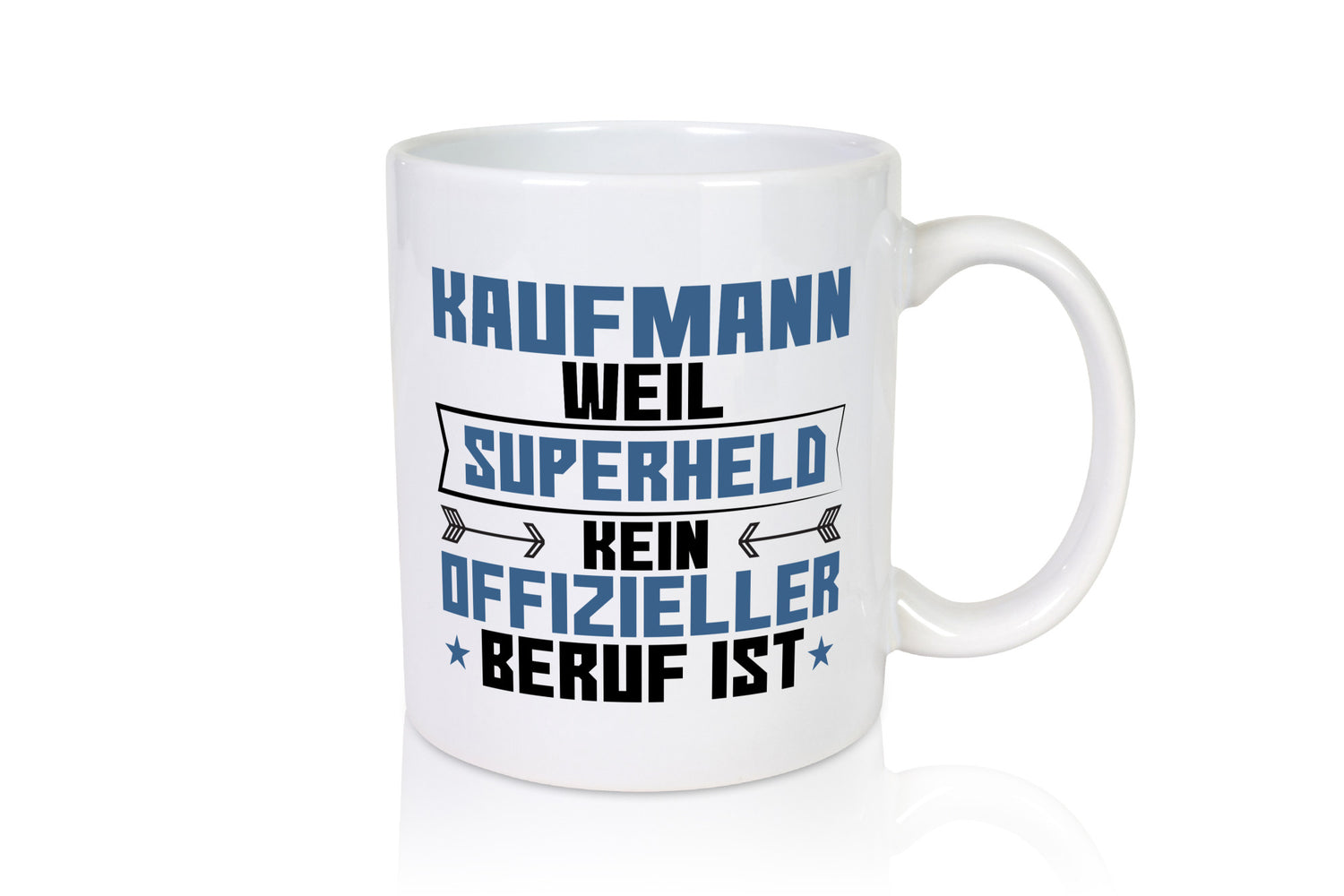 Superheld Kaufmann Kaufmänner lustiger Spruch Geschenk Humor Geschenkidee Tasse