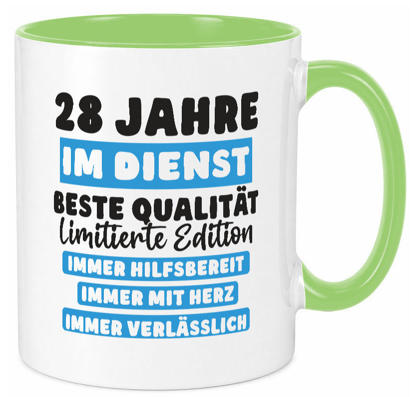 28 Jahre im Dienst | Jubiläum Arbeit v6 lustig Kollegen Büro Geschenk Tasse