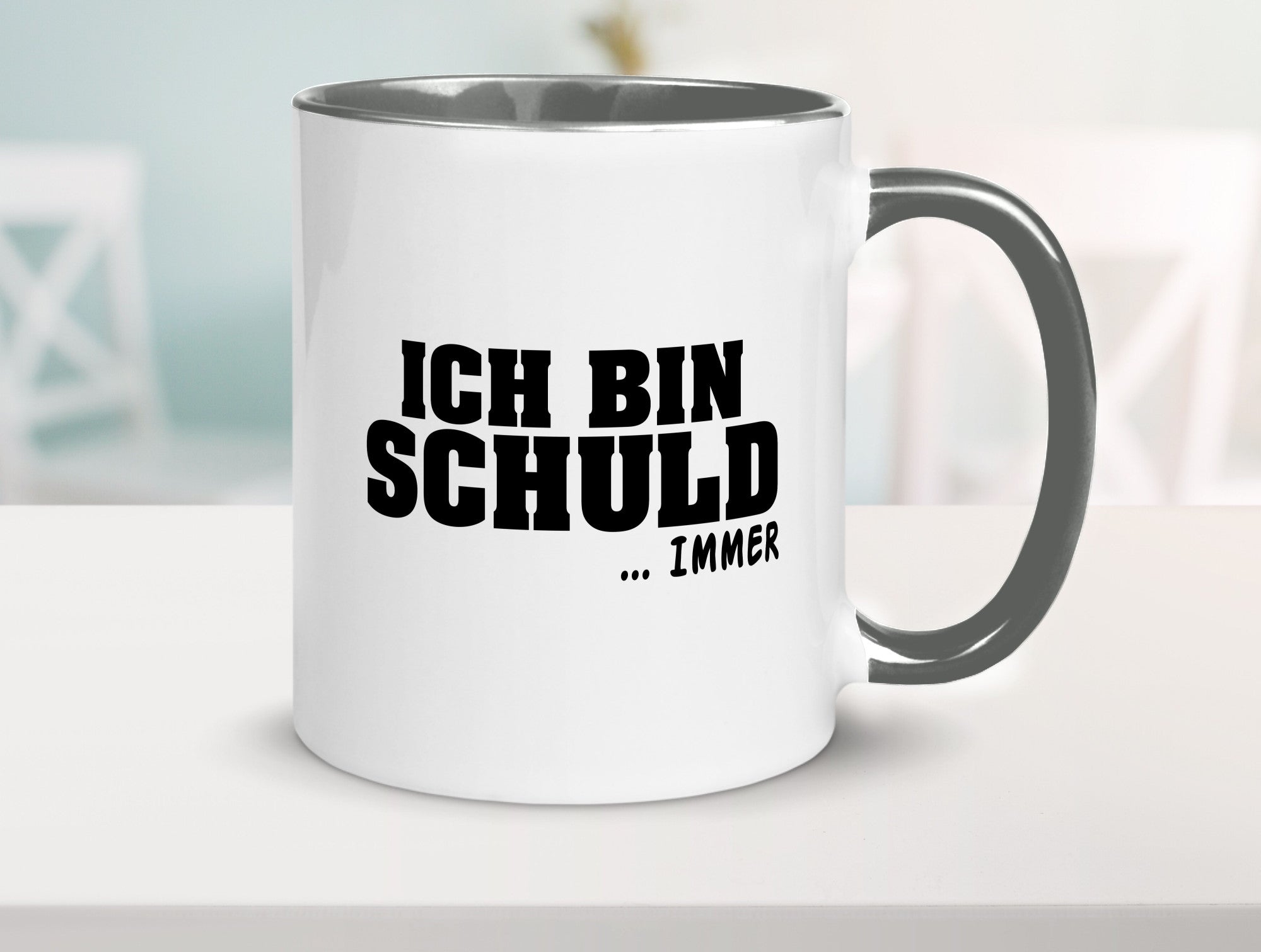 Ich bin Schuld | Schwarze Schaff lustig Humor Geschenkidee Geschenk Tasse