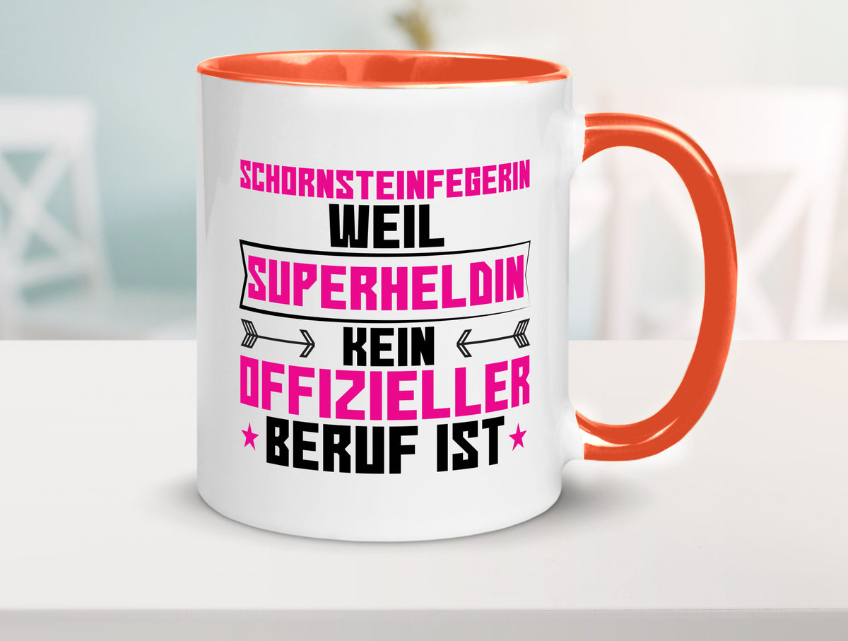 Superheldin Schornsteinfegerin | Kaminkehrer Handwerk Humor Geschenkidee Tasse