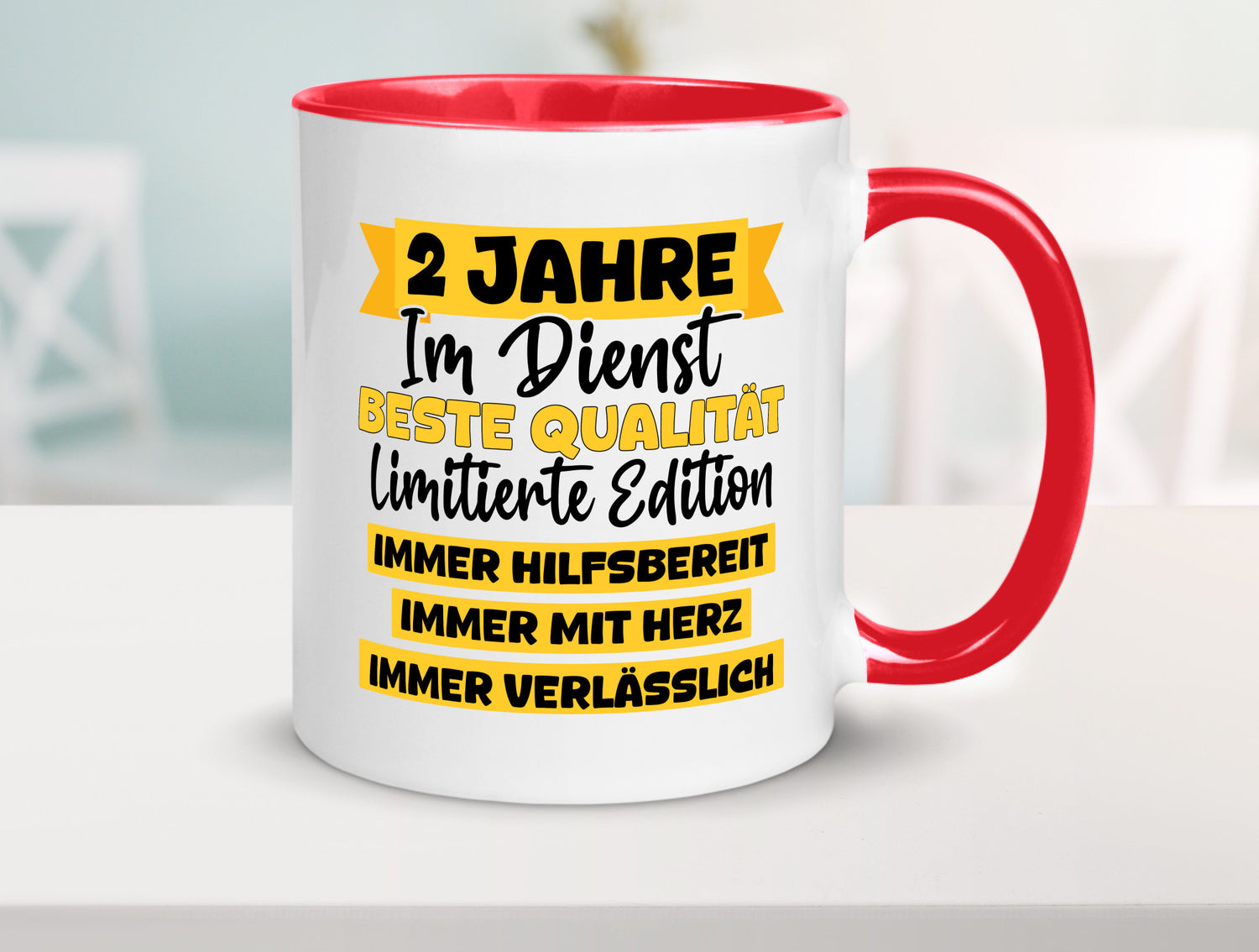 2 Jahre im Dienst | Jubiläum Arbeit v8 lustiger Spruch Geschenk Kollegen Büro