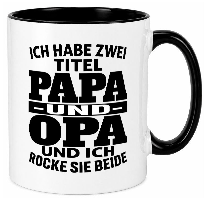 Ich habe zwei Titel Papa und Opa | Rock sie Großvater Humor Familie Tasse
