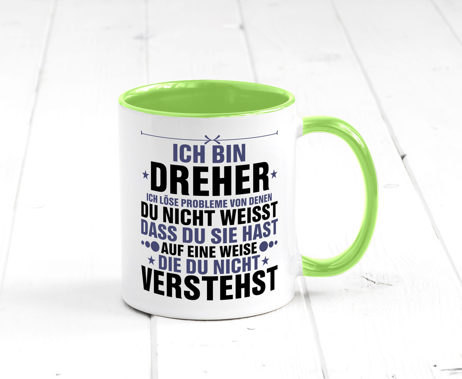 Löse Probleme: Dreher | Fräser lustiger Spruch Geschenk Humor Geschenkidee Tasse