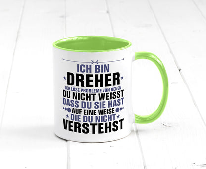 Löse Probleme: Dreher | Fräser lustiger Spruch Geschenk Humor Geschenkidee Tasse