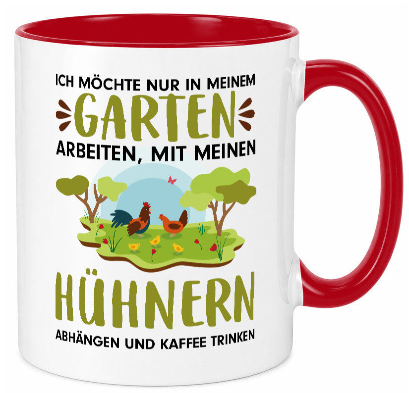 Garten Hühner | Gartenarbeit Tasse Bauernhof Spruch lustiger Geschenk Arbeit