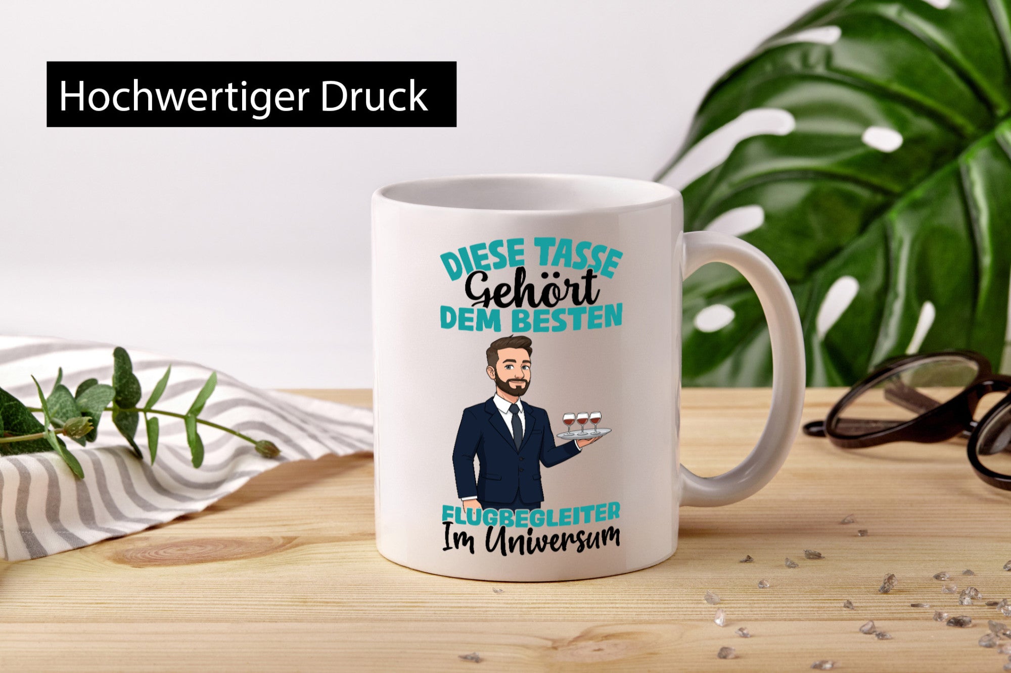Im Universum: Flugbegleiter | Steward Flughafen Humor Geschenkidee Tasse