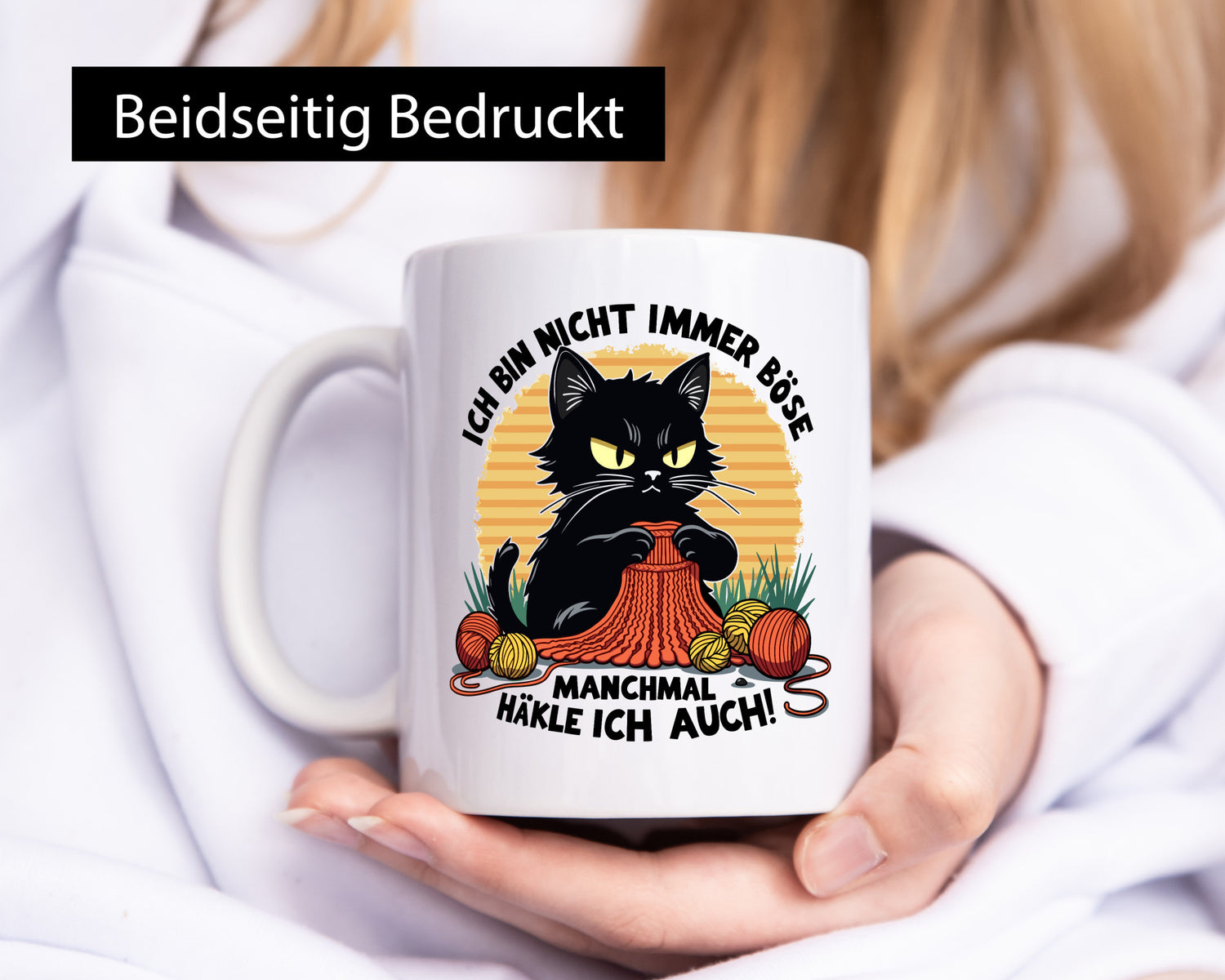 Manchmal Häkle ich auch | Schwarze Katze Häkeln lustig Tierliebhaber Humor