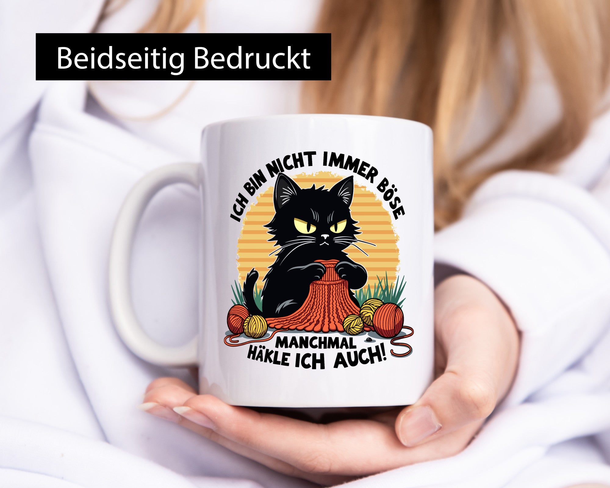 Manchmal Häkle ich auch | Schwarze Katze Häkeln lustig Tierliebhaber Humor