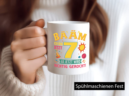 7. Geburtstag | 7 Jahre ab jetzt wird richtig gerockt Geschenkidee Humor Tasse