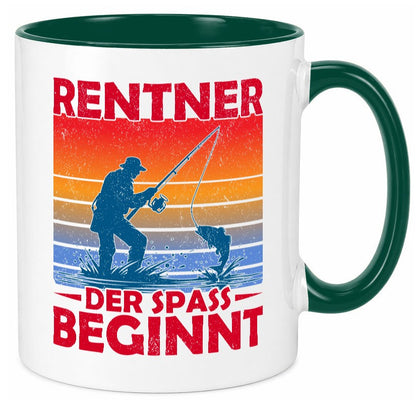 Rentner der spaß beginnt | Ruhestand Angler Angeln lustig Jubiläum Geschenk Tasse