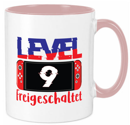 Level 9 Freigeschaltet | 9. Geburtstag Zocker Gamer Humor Geschenkidee Tasse