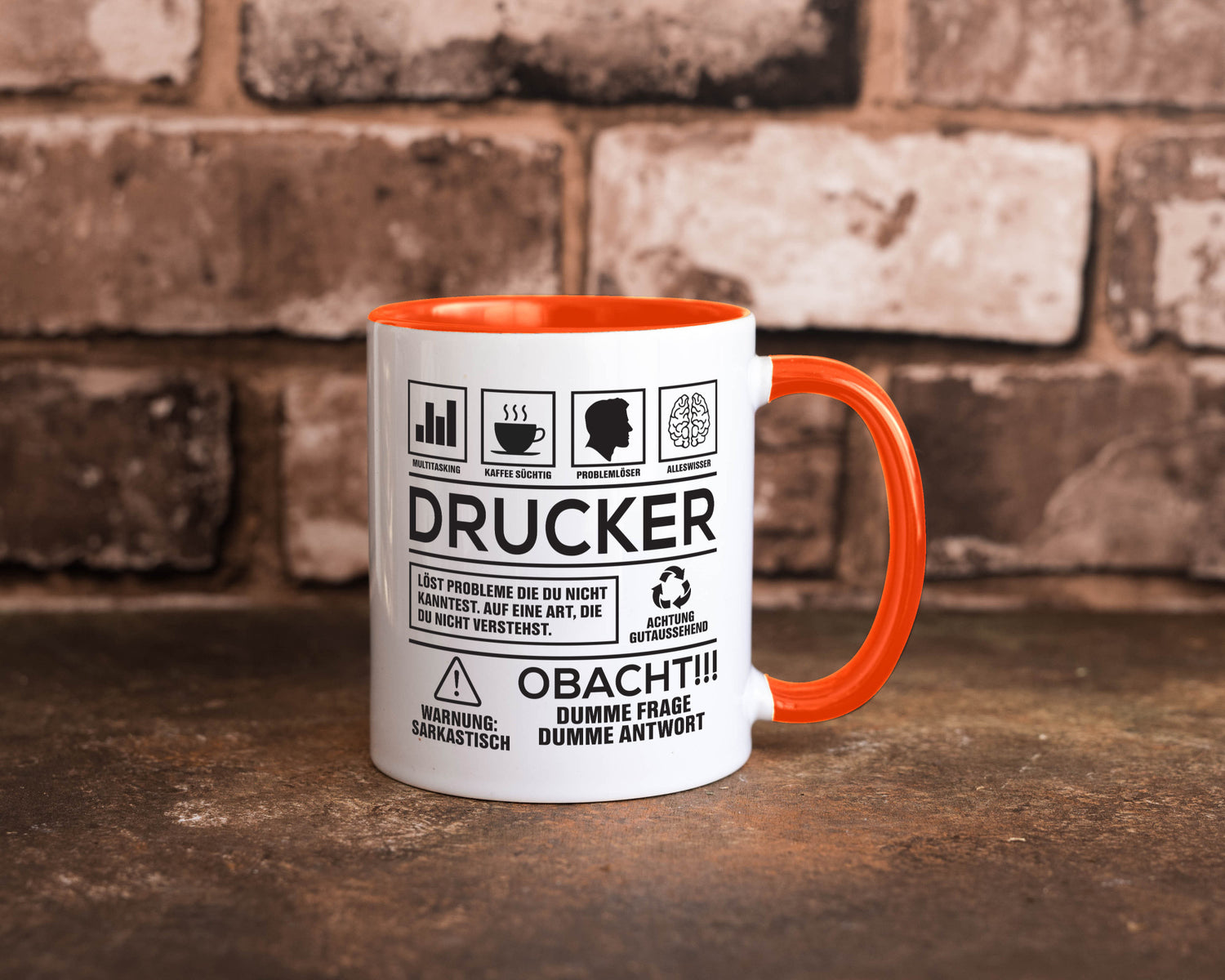 Achtung Probleme Drucker | Druckerei Print Medien Humor Geschenkidee Tasse