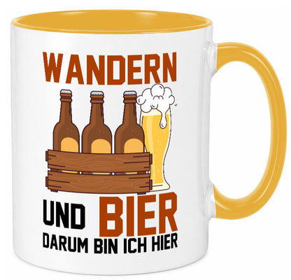 Wandern und Bier darum bin ich hier | Bierkasten lustiger Spruch Geschenk Humor