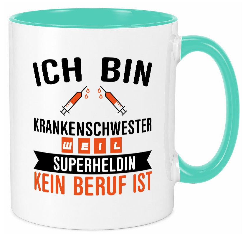 Krankenschwester Superheldin | Beruf Tasse Pflegerin Humor Arbeit Kollegen Büro