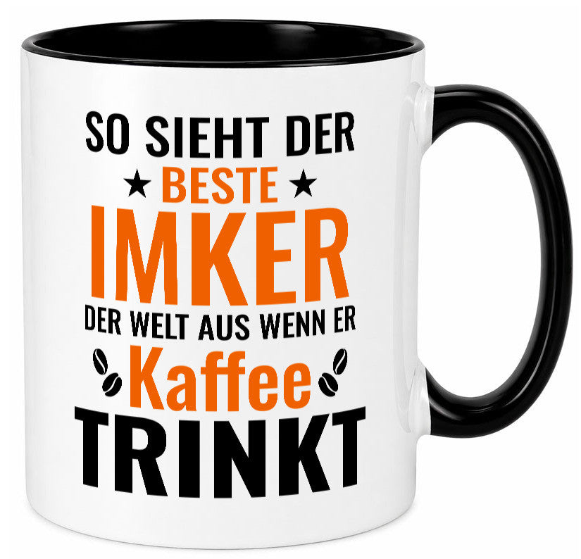Kaffee trinkt: Imker | Imkerei lustiger Spruch Geschenk Humor Geschenkidee Tasse