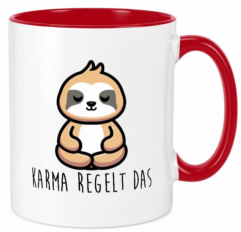 Karma regelt das | Yoga Faultier Meditation Chillen Geschenk Tierliebhaber Tasse