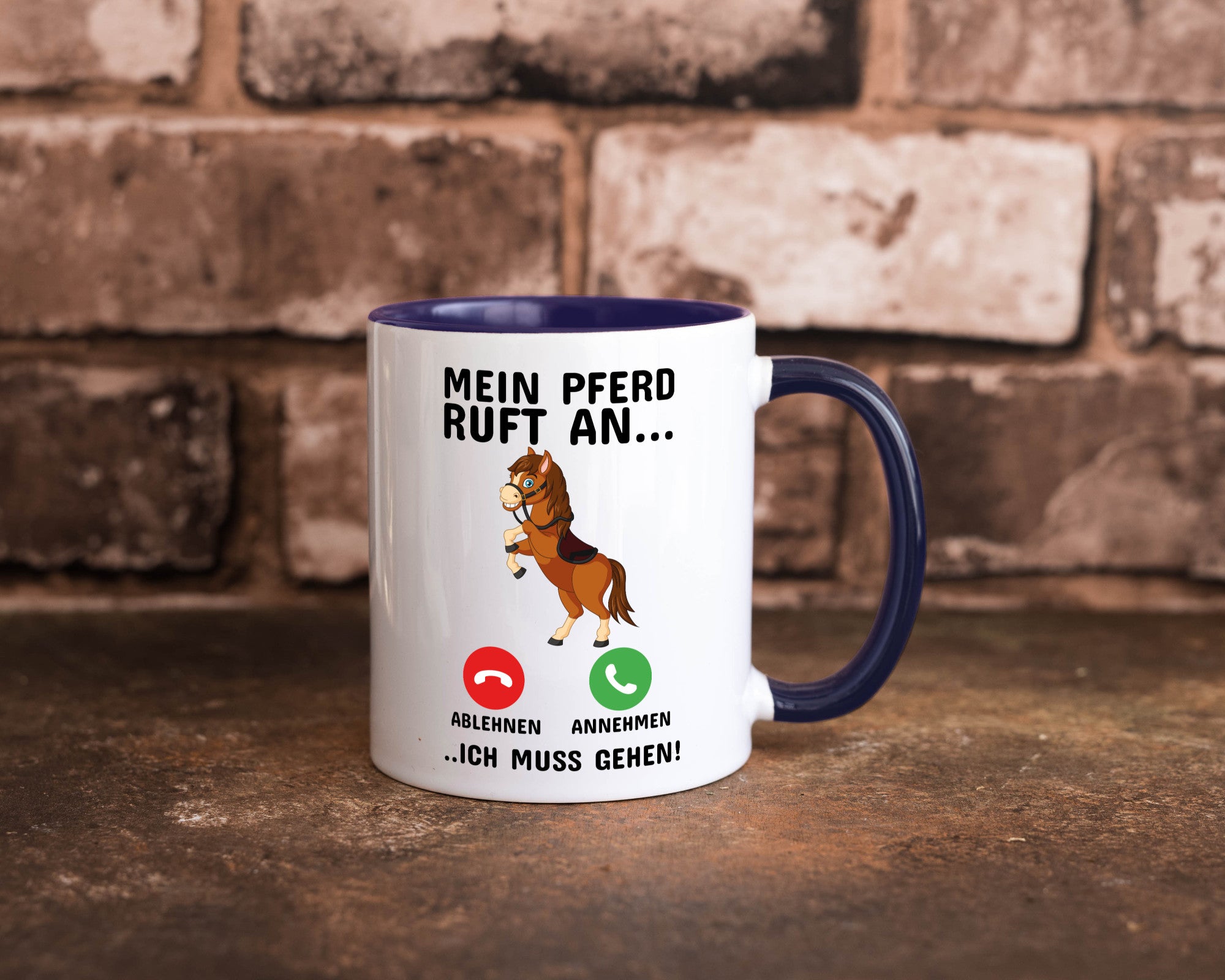 Mein Pferd ruft an Humor Geschenkidee Tasse