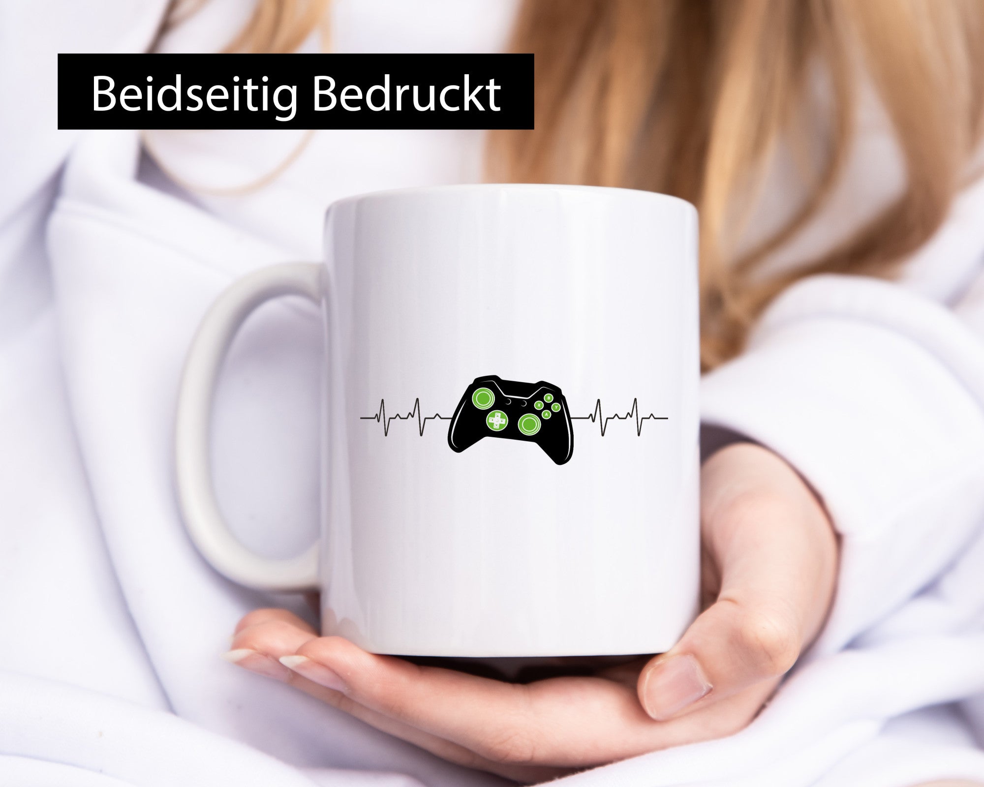 Controller Herzschlag | Heartbeat Gamer lustig Humor Geschenkidee Geschenk Tasse