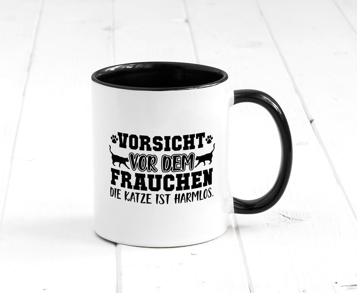 Vorsicht vor Frauchen | Frauen Tasse Katzenbesitzerin Humor Tierliebhaber