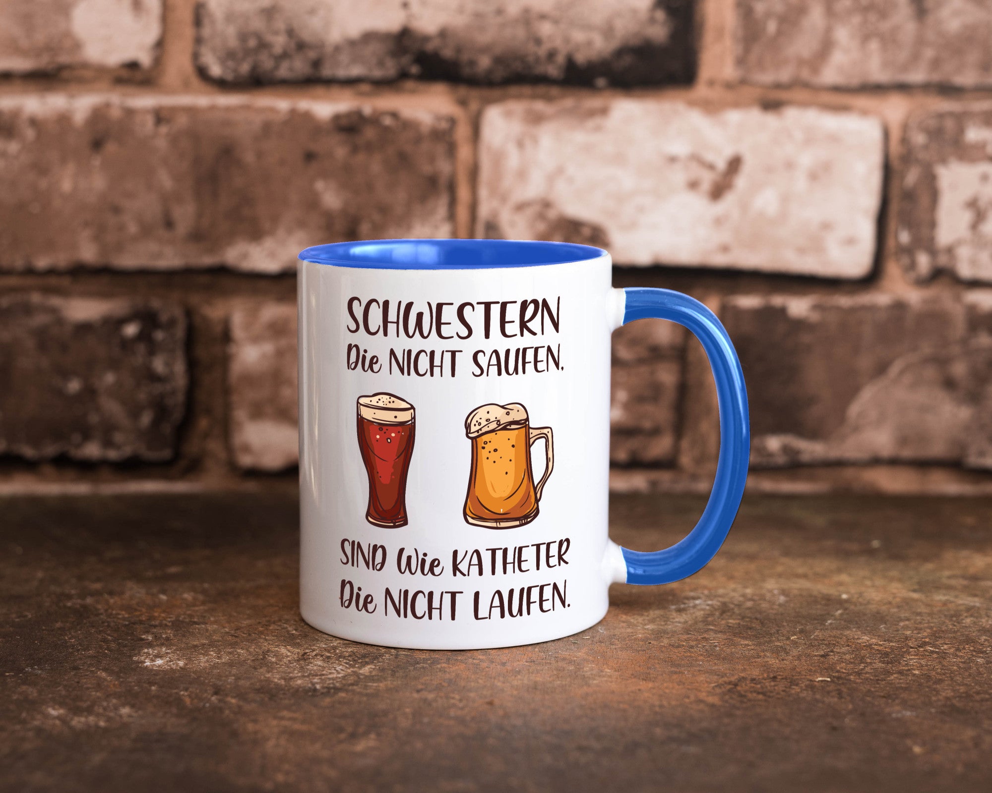 Schwestern die nicht saufen, Katheder laufen | Gläser lustiger Spruch Geschenk