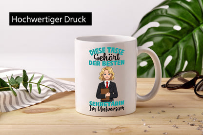 Im Universum: Sekretärin | Büro lustiger Spruch Geschenk Arbeit Kollegen Tasse