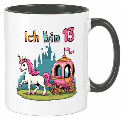 13. Geburtstag | Prinzessin in Kutsche Einhorn Geschenk Geschenkidee lustiger Tasse
