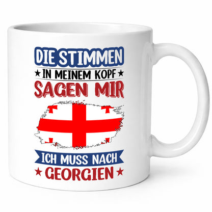 Georgien | Urlaub Stimmen in meinem Kopf Traumland Geschenkidee Humor Tasse