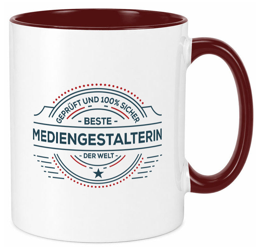 Geprüft und sicher: Mediengestalterin | Medien lustiger Spruch Geschenk Humor
