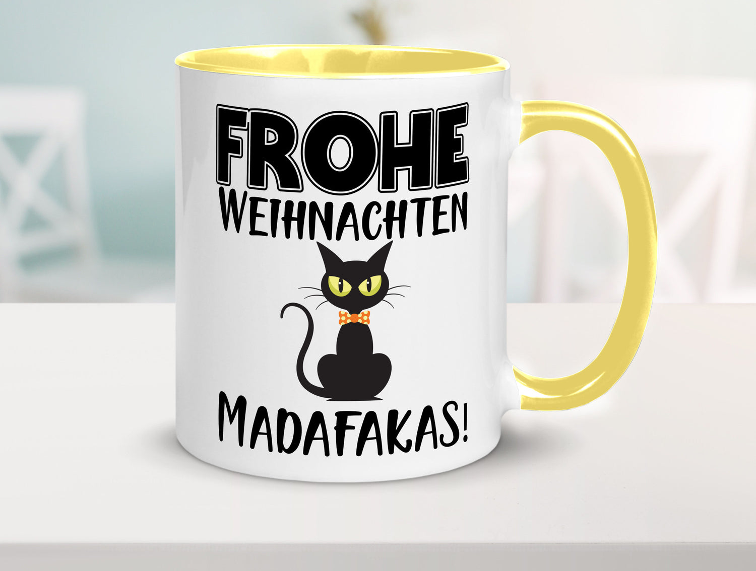 Frohe Weihnachten Madafakas! | Katze Tasse Vintage lustiger Spruch Geschenk