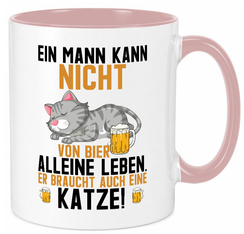 Von Bier leben | Mann braucht eine Katze Katzenliebhaber Geschenk Tierliebhaber