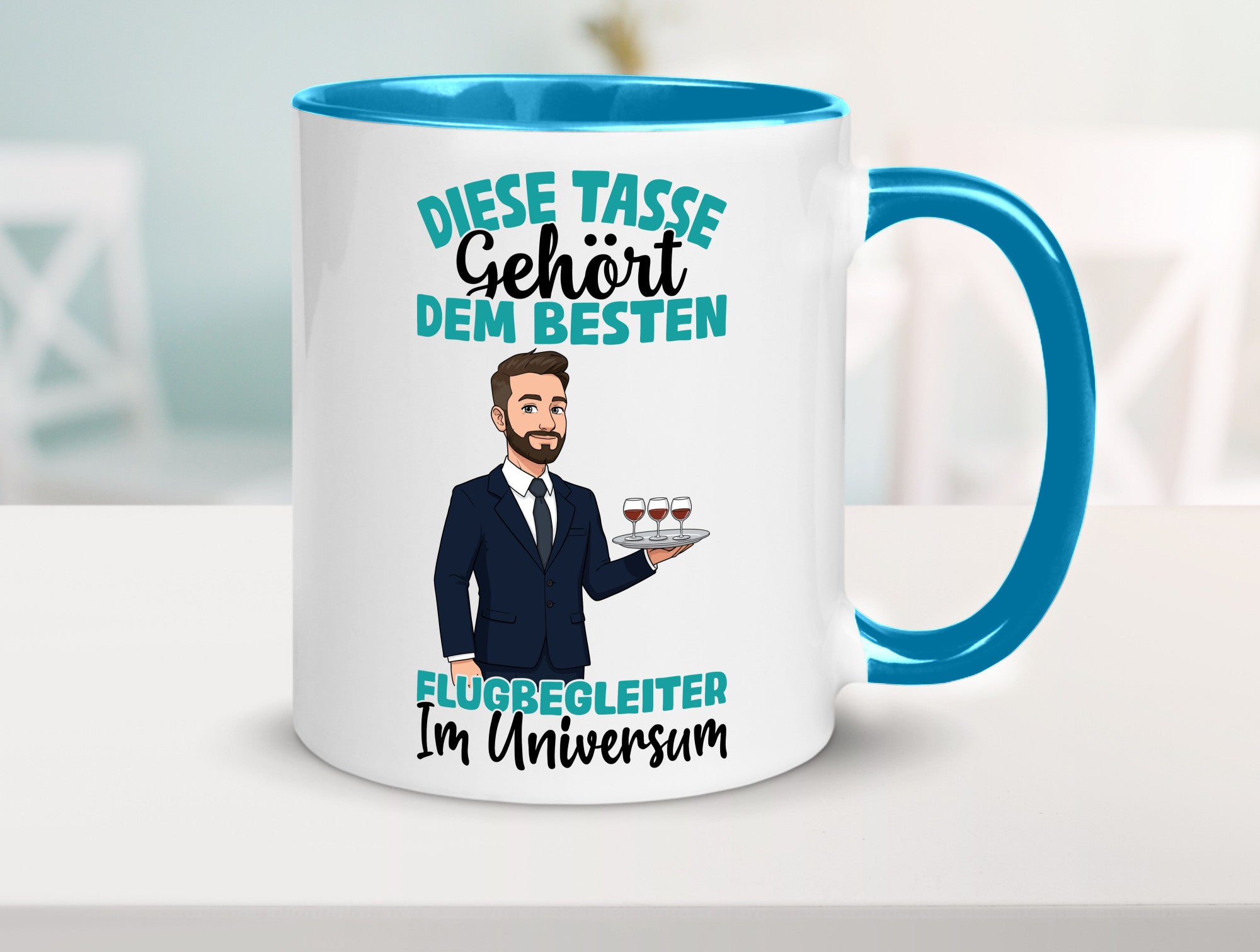 Im Universum: Flugbegleiter | Steward Flughafen Humor Geschenkidee Tasse
