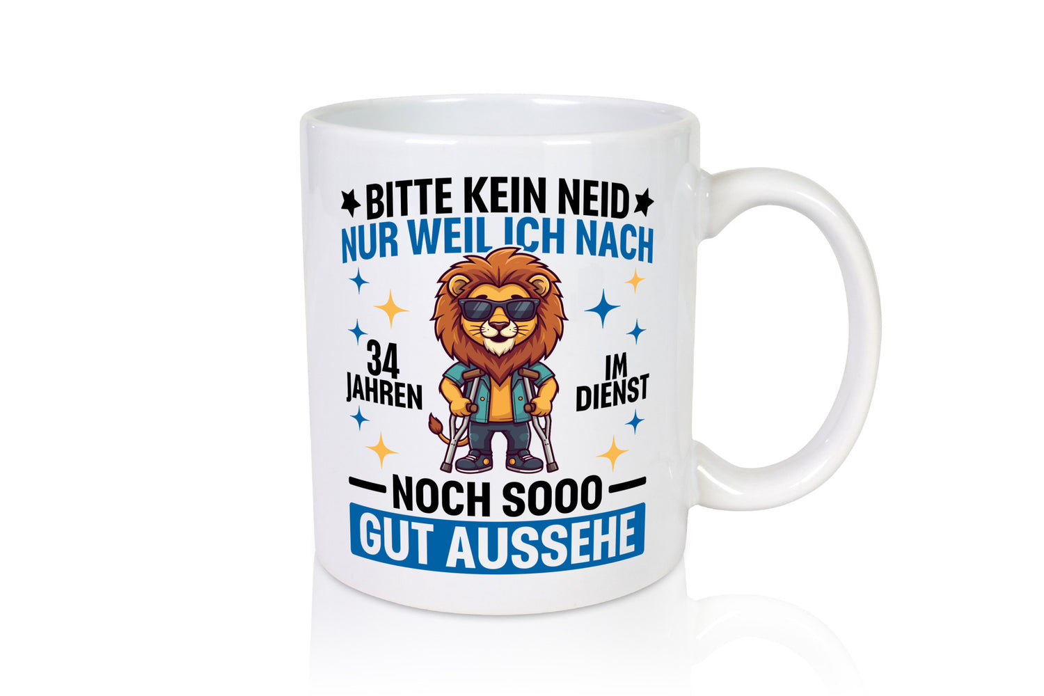 34 Jahre im Dienst | Arbeitsjubiläum Arbeit Geschenk Kollegen Büro lustiger