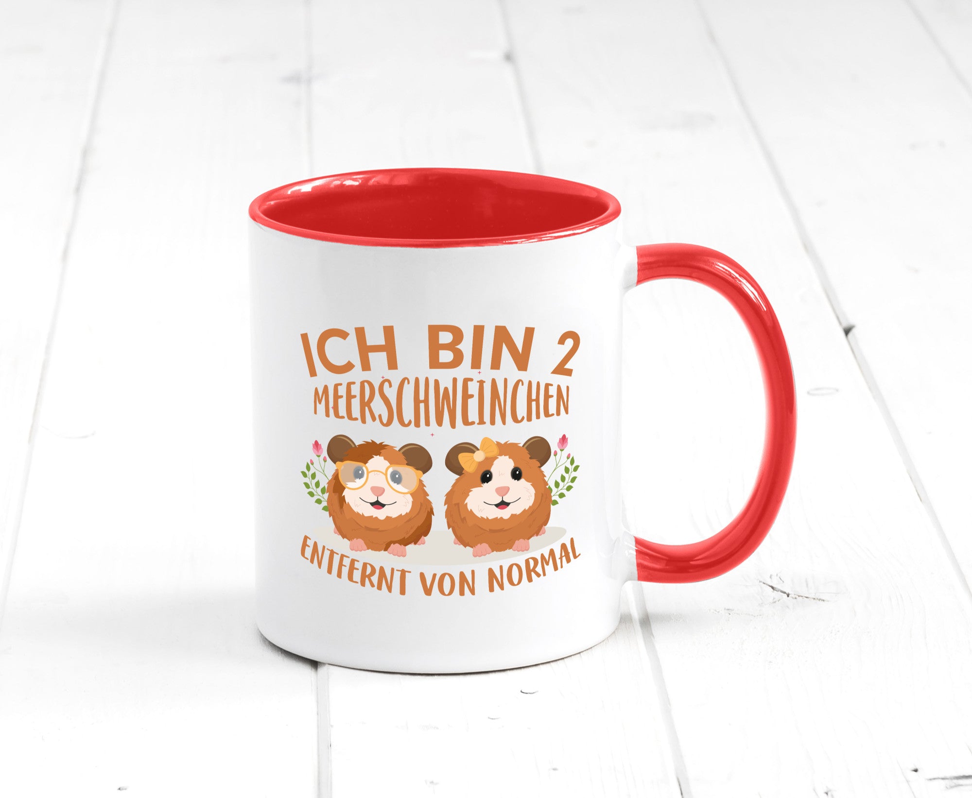 Zwei Meerschweinchen | Tierfreund Tasse Tier Liebe lustig Tierliebhaber Humor