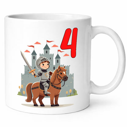 4. Geburtstag | 4 Jahre Ritter Junge Schloss Humor Geschenkidee Tasse