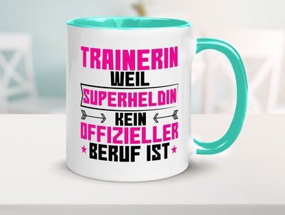 Superheldin Trainerin | Sportverein Humor Geschenkidee Tasse