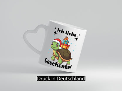 Ich liebe Geschenke | Weihnachtsschildkröte Geschenk Humor Geschenkidee